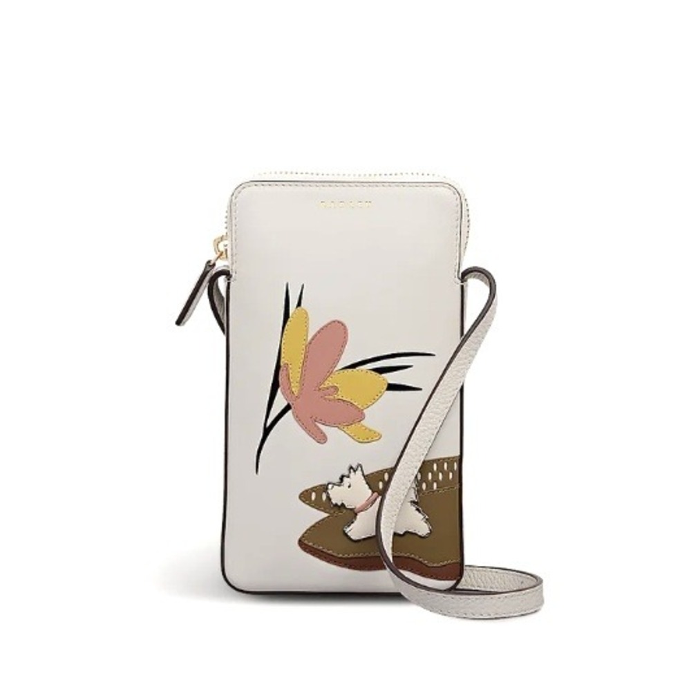 Radley London Spring Daze Leather Phone Crossbody Bag Open White Scottie Dog - Picture 2 of 14